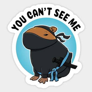 You can't see me Capybara Ninja Sticker